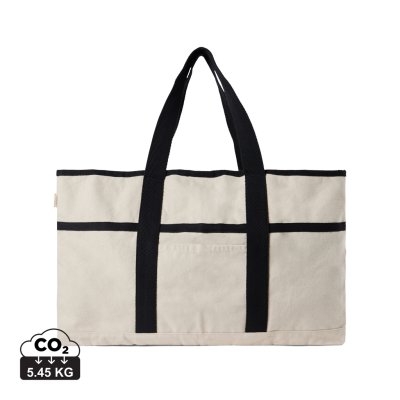 Picture of VINGA VOLONNE AWARE™ RECYCLED CANVAS BEACH BAG in Off White, Black