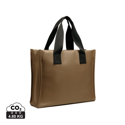 Picture of VINGA BERMOND RCS RECYCLED PU TOTE BAG in Brown.