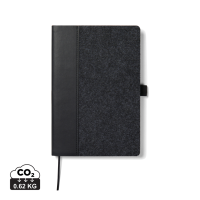 Picture of VINGA ALBON GRS RECYCLED FELT NOTE BOOK in Black.
