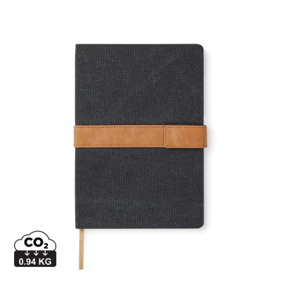 Picture of VINGA BOSLER RCS RECYCLED CANVAS NOTE BOOK in Black.