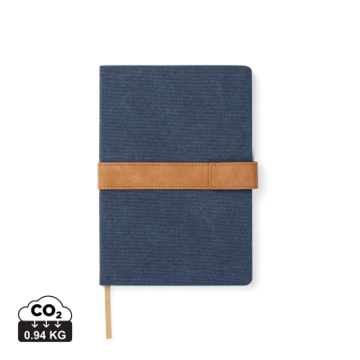 Picture of VINGA BOSLER RCS RECYCLED CANVAS NOTE BOOK in Navy Blue.