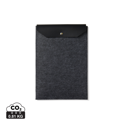 Picture of VINGA ALBON GRS RECYCLED FELT 15 INCH LAPTOP SLEEVE in Black.