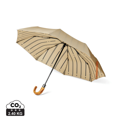 Picture of VINGA BOSLER AWARE™ RECYCLED PET 21 INCH FOLDING UMBRELLA in Greige.