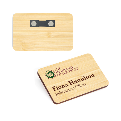 Picture of WOOD NAME BADGE.