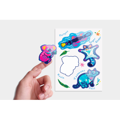 Picture of VINYL STICKER - KISS CUT SHAPE in Clear Transparent.