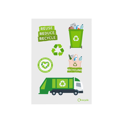 Picture of RECYCLED PAPER STICKER - KISS CUT SHAPE - A7 SHEET in White.