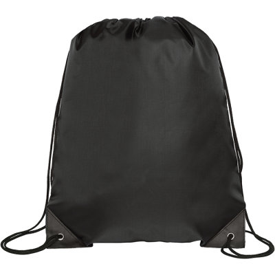 KINGSGATE RPET RECYCLED DRAWSTRING BAG in Black.