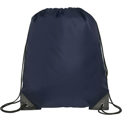 KINGSGATE RPET RECYCLED DRAWSTRING BAG in Navy Blue.