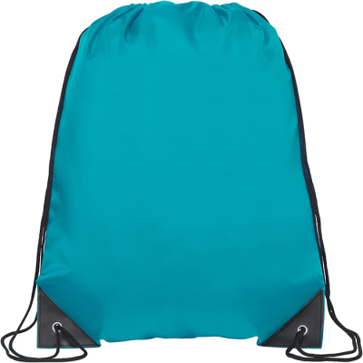 KINGSGATE RPET RECYCLED DRAWSTRING BAG in Turquoise.