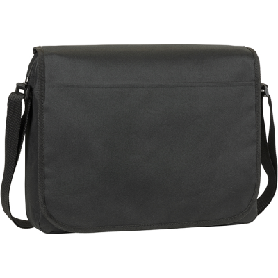 Picture of WHITFIELD ECO RECYCLED MESSENGER BUSINESS BAG in Black.