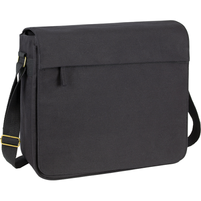 Picture of HARBLEDOWN ECO CANVAS BUSINESS MESSENGER BAG in Black.