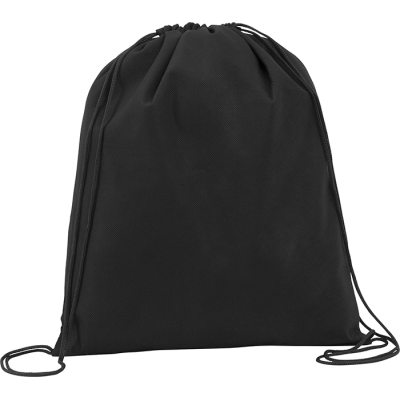 RAINHAM DRAWSTRING BACKPACK RUCKSACK BAG in Black.