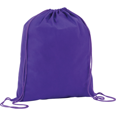 RAINHAM DRAWSTRING BACKPACK RUCKSACK BAG in Purple.