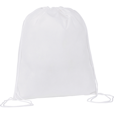 RAINHAM DRAWSTRING BACKPACK RUCKSACK BAG in White.