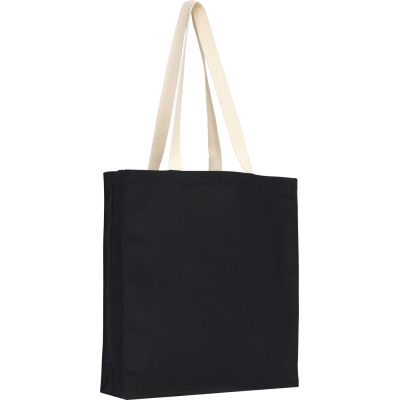Picture of AYLESHAM ECO 8OZ COTTON CANVAS SHOPPER TOTE in Black.