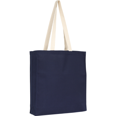 Picture of AYLESHAM ECO 8OZ COTTON CANVAS SHOPPER TOTE in Blue Navy.