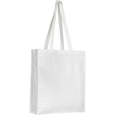 Picture of AYLESHAM ECO 8OZ COTTON CANVAS SHOPPER TOTE in White.