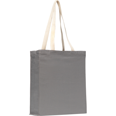 Picture of AYLESHAM ECO 8OZ COTTON CANVAS SHOPPER TOTE in Grey.