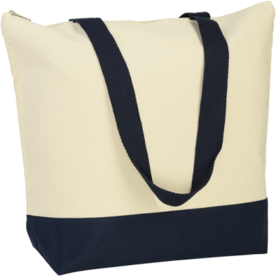 Picture of GREATSTONE ECO 12OZ COTTON DELUXE TOTE in Natural Navy.