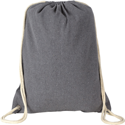 Picture of NEWCHURCH ECO RECYCLED COTTON 6,5OZ DRAWSTRING BACKPACK RUCKSACK in Grey.