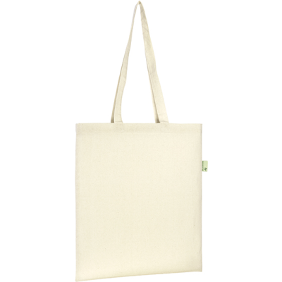 Picture of CANTERBURY ECO 5OZ RECYCLED COTTON TOTE SHOPPER in Natural