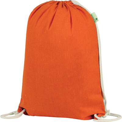 Picture of SEABROOK ECO RECYCLED DRAWSTRING BAG in Orange