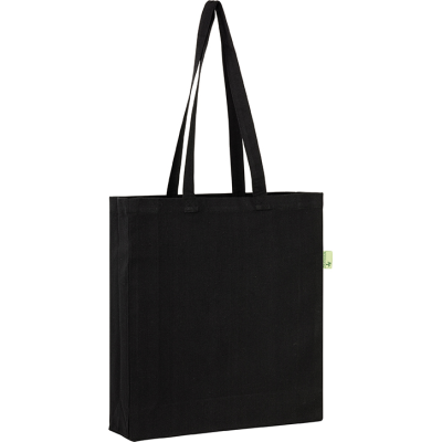 Picture of HYTHE RECYCLED 10OZ COTTON SHOPPER TOTE in Black.