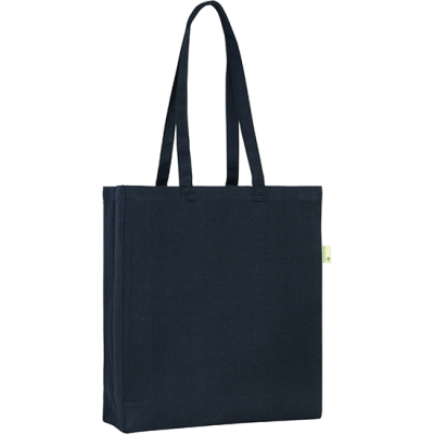Picture of HYTHE RECYCLED 10OZ COTTON SHOPPER TOTE in Blue Navy.