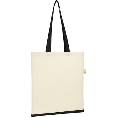 Picture of MAIDSTONE 5OZ RECYCLED COTTON SHOPPER TOTE in Natural Black.