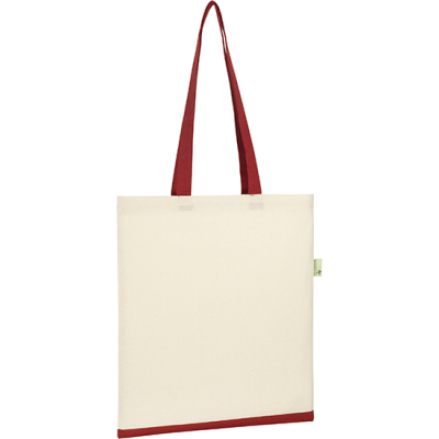 Picture of MAIDSTONE 5OZ RECYCLED COTTON SHOPPER TOTE in Natural Red.