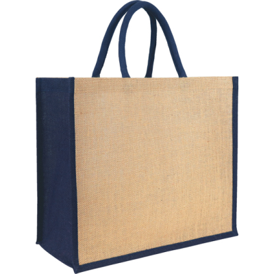 Picture of YALDING ECO JUTE SHOPPER TOTE in Nat & Navy
