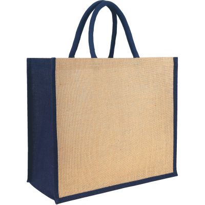 Picture of YALDING ECO JUTE SHOPPER TOTE in Natural Navy.
