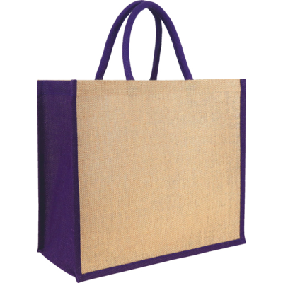 Picture of YALDING ECO JUTE SHOPPER TOTE in Natural Purple.