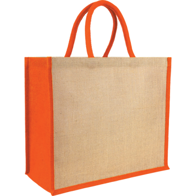 Picture of YALDING ECO JUTE SHOPPER TOTE in Natural Orange