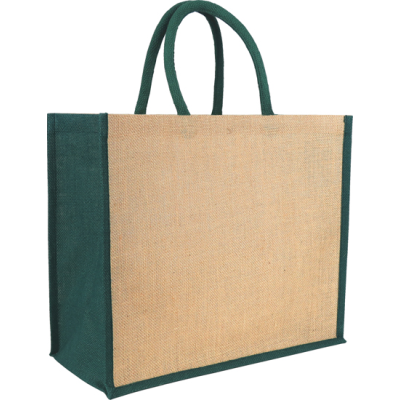 Picture of YALDING ECO JUTE SHOPPER TOTE in Natural Green.