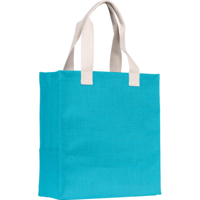 Picture of DARGATE ECO JUTE TOTE BAG in Blue Bright