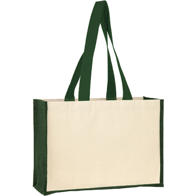 Picture of BROOKLAND ECO JUTE 10OZ CANVAS TOTE SHOPPER in Natural Green.