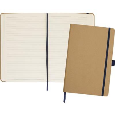 Picture of BROADSTAIRS ECO A5 KRAFT PAPER NOTE BOOK in Dark Natural Blue Navy.