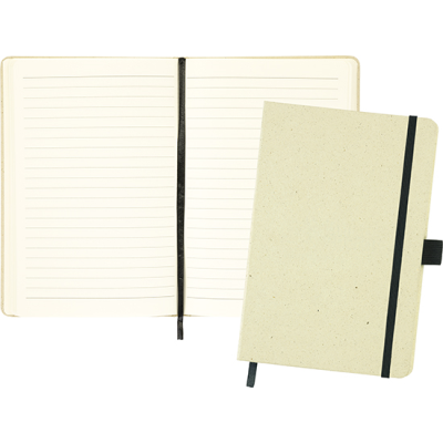 Picture of IWADE GRASS FIBRE ECO A5 NOTE BOOK in Natural & Black