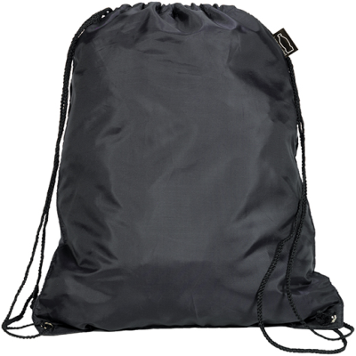 Picture of EYNSFORD RECYCLED RPET DRAWSTRING BACKPACK RUCKSACK BAG in Black.