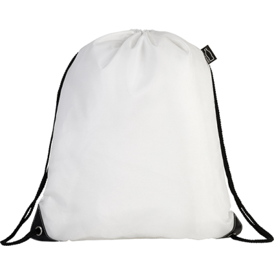 Picture of EYNSFORD RECYCLED RPET DRAWSTRING BACKPACK RUCKSACK BAG in White.
