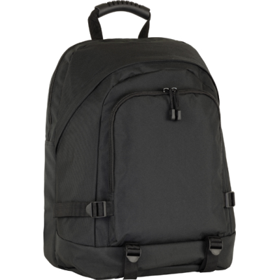 Picture of FAVERSHAM RECYCLED RPET LAPTOP BACKPACK RUCKSACK in Black.