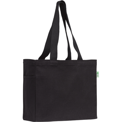 Picture of CRANBROOK 10OZ RECYCLED COTTON CANVAS TOTE SHOPPER in Black