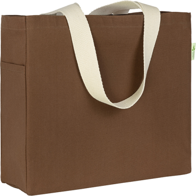 Picture of CRANBROOK 10OZ (340GSM) RECYCLED COTTON CANVAS TOTE SHOPPER in Cocoa Brown
