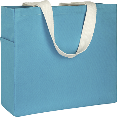 Picture of CRANBROOK 10OZ RECYCLED COTTON CANVAS TOTE SHOPPER in Blue Medium