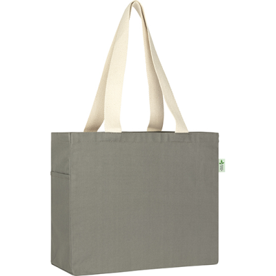 Picture of CRANBROOK 10OZ RECYCLED COTTON CANVAS TOTE SHOPPER in Grey.