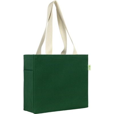 Picture of CRANBROOK 10OZ (340GSM) RECYCLED COTTON CANVAS TOTE SHOPPER in Forest Green