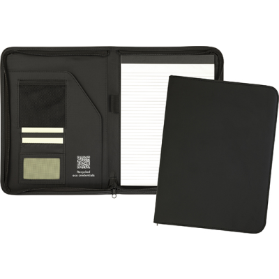 Picture of SUNDRIDGE ECO RECYCLED A4 ZIPFOLIO in Black.