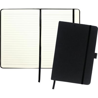 Picture of DOWNSWOOD A5 ECO RECYCLED COTTON NOTE BOOK in Black.