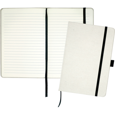 Picture of DOWNSWOOD A5 ECO RECYCLED COTTON NOTE BOOK in Natural